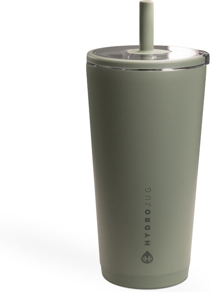 HydroJug Everyday Tumbler 20 oz – Ceramic-Lined Insulated Tumbler with Straw and Soft-Touch Lid, Cup Holder Friendly, Double-Wall Vacuum Insulation, Reusable Travel Cup – Rodeo