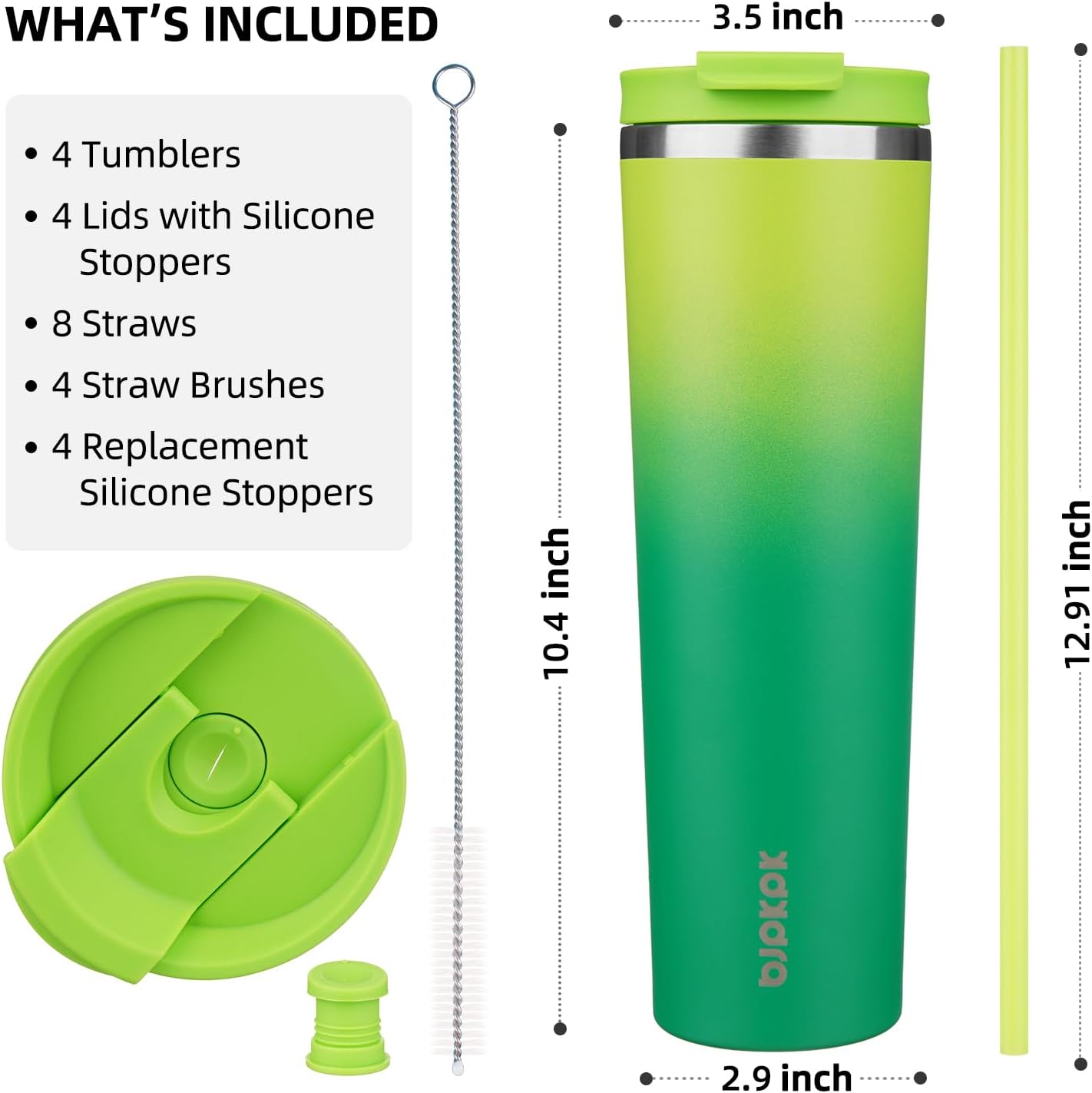 BJPKPK 4 Pack Tumbler with Lid and Straw,30oz Insulated Tumblers Bulk Reusable Travel Coffee Mug, Dishwasher Safe Double Wall Vacuum Insulated Cup Gift for Men Women,Light Blue Leopard