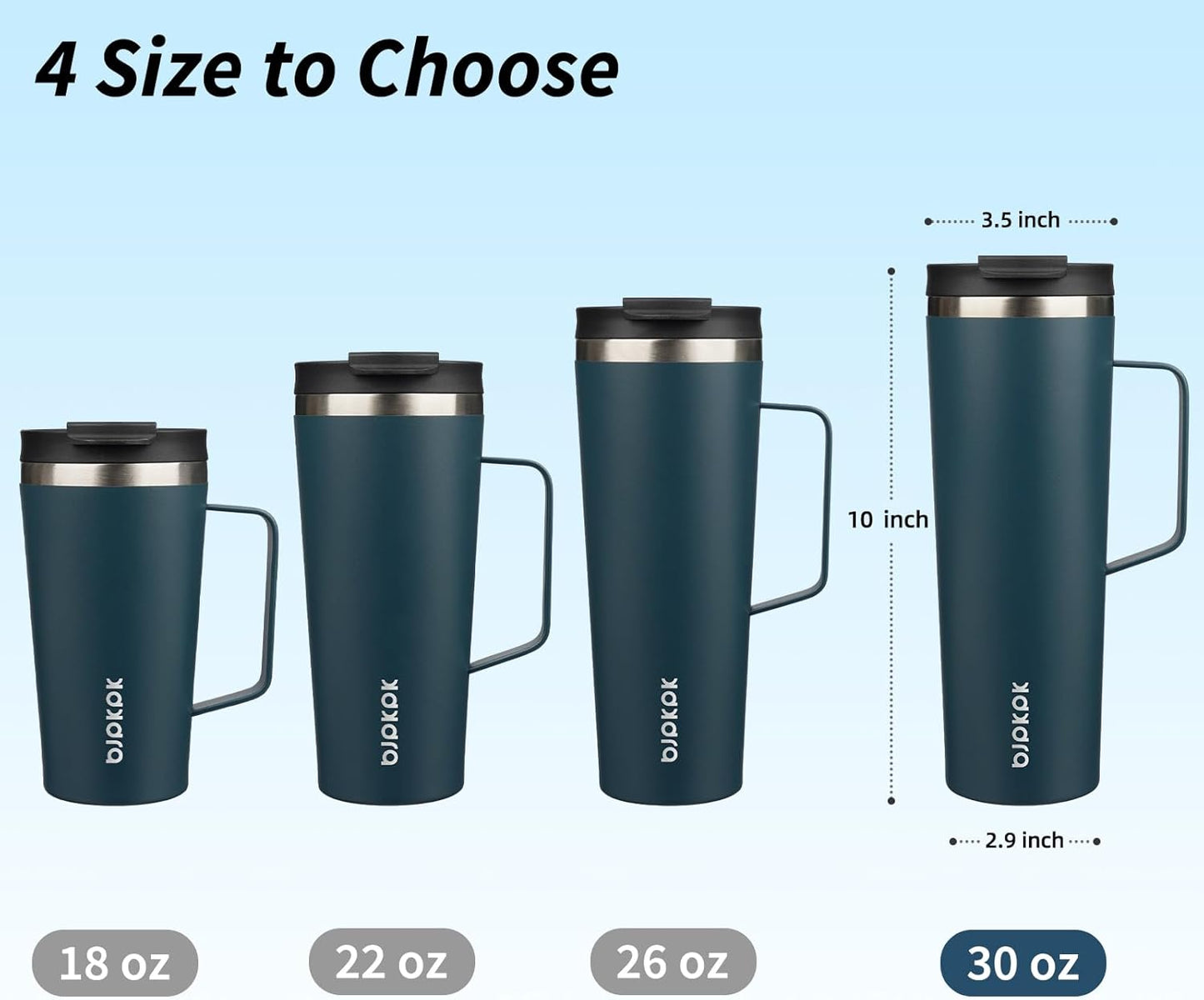 BJPKPK Insulated Tumbler with Handle, 18oz Insulated Tumblers with Lid and Straw, Stainless Steel Metal Water Bottles, Coffee Travel Mugs, Cups, Marshmallow