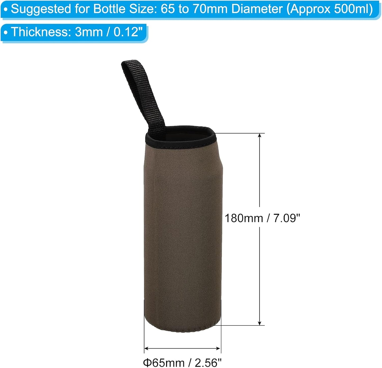 PATIKIL Water Bottle Sleeves, Neoprene Insulated Bottle Bag Holder Carrier Pouch with Finger Strap