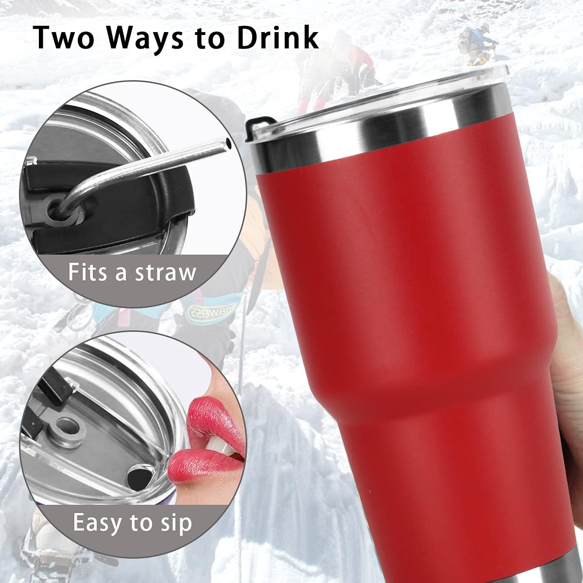 SYACOT 30oz Tumbler Double Wall Stainless Steel Vacuum Insulated Travel Mug with Splash-Proof Lid Metal Straw and Brush