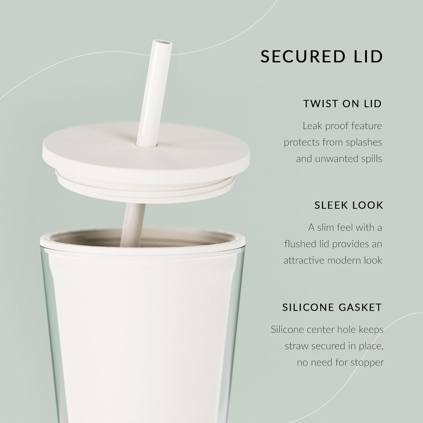 Maars Classic Acrylic Tumbler with Lid and Straw | 16oz Premium Insulated Iced Coffee Cups, Double Wall Reusable Plastic Cups - Clear, 2 Pack