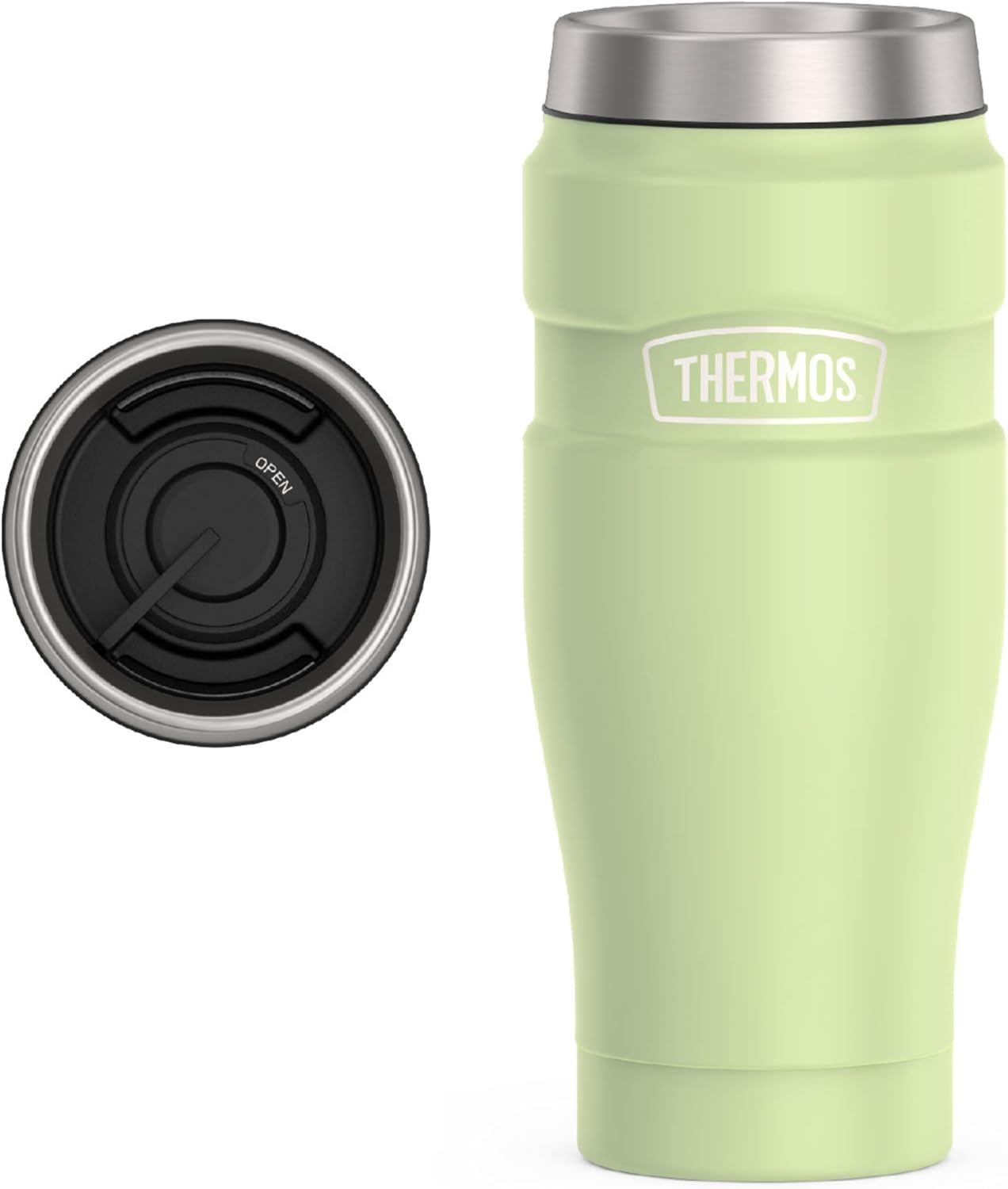 THERMOS Stainless King Vacuum-Insulated Stainless Steel Tumbler - 16oz, Midnight Blue - Insulated Coffee Tumbler for Hot & Cold Drinks - Leak-Proof & Sweat-Proof for Commuting & Traveling