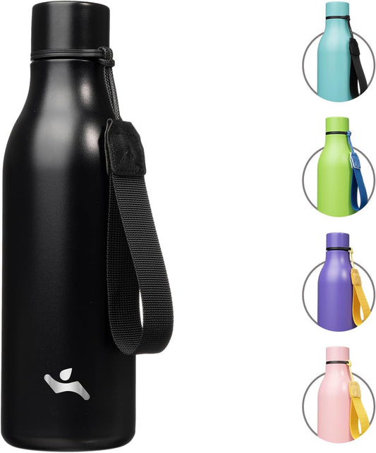Konokyo Insulated Water Bottle with Strap,18 oz Double Wall Stainless Steel Vacuum Bottles Metal Water Flask,Macaron Green - Colors B