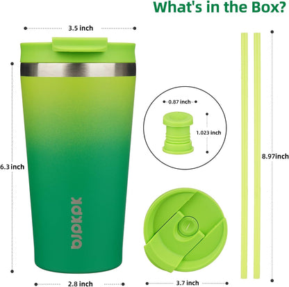 BJPKPK 22oz Insulated Tumbler With lid And Straw Stainless Steel Tumblers Travel Coffee Mug Reusable Thermal Cup,Sky