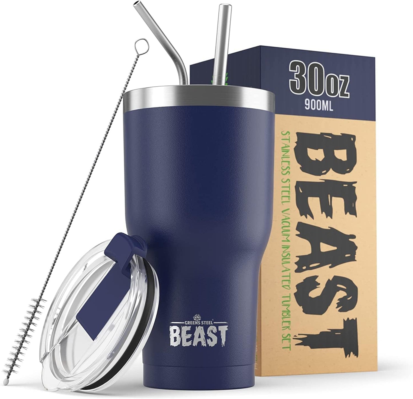 Beast 10 oz Tumbler Stainless Steel Vacuum Insulated Coffee Ice Cup Double Wall Travel Flask (Arctic White)