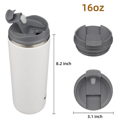 Konokyo Tumbler with Lid, 16 oz Travel Coffee Mug Double Wall Vacuum Stainless Steel Thermal Metal Cup Insulated Water Bottle,Navy Blue
