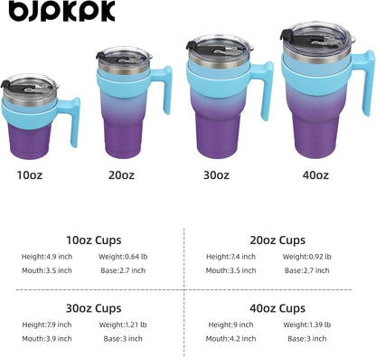 BJPKPK Tumbler With Handle And Straw Lid 40 oz Stainless Steel Insulated Coffee Tumbler Cups For Home, Office or Car,Turquoise