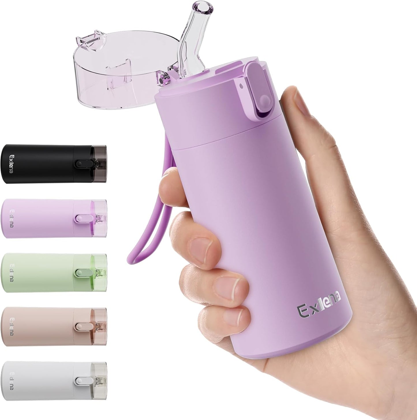 5oz Small Water Bottles with Straw, Mini Water Bottle with One-Hand Open Design, Leak-Proof Locking Lid for Hot&Cold Drinks, Small Travel Water Bottle - 100% Leakproof for School, Travel...(Mint)
