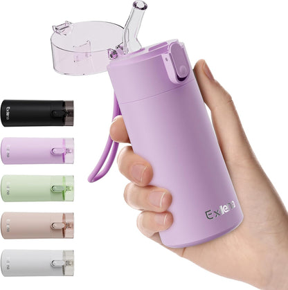 5oz Small Water Bottles with Straw, Mini Water Bottle with One-Hand Open Design, Leak-Proof Locking Lid for Hot&Cold Drinks, Small Travel Water Bottle - 100% Leakproof for School, Travel...(Mint)