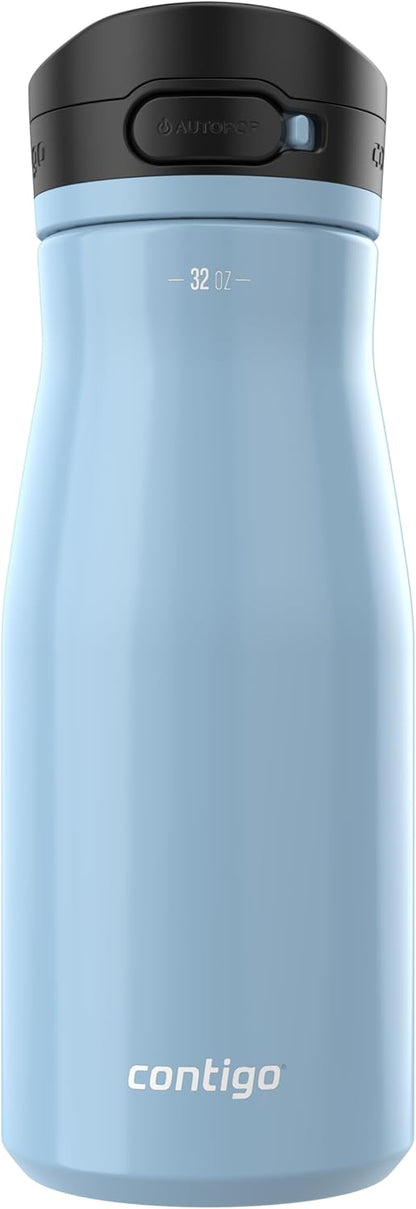 Contigo Jackson Chill 2.0, Vacuum-Insulated Stainless Steel Water Bottle with Secure Lid, Leak-Proof Travel Friendly, 20oz Capacity, Blueberry Color, Keeps Drinks Cold for 12 Hours