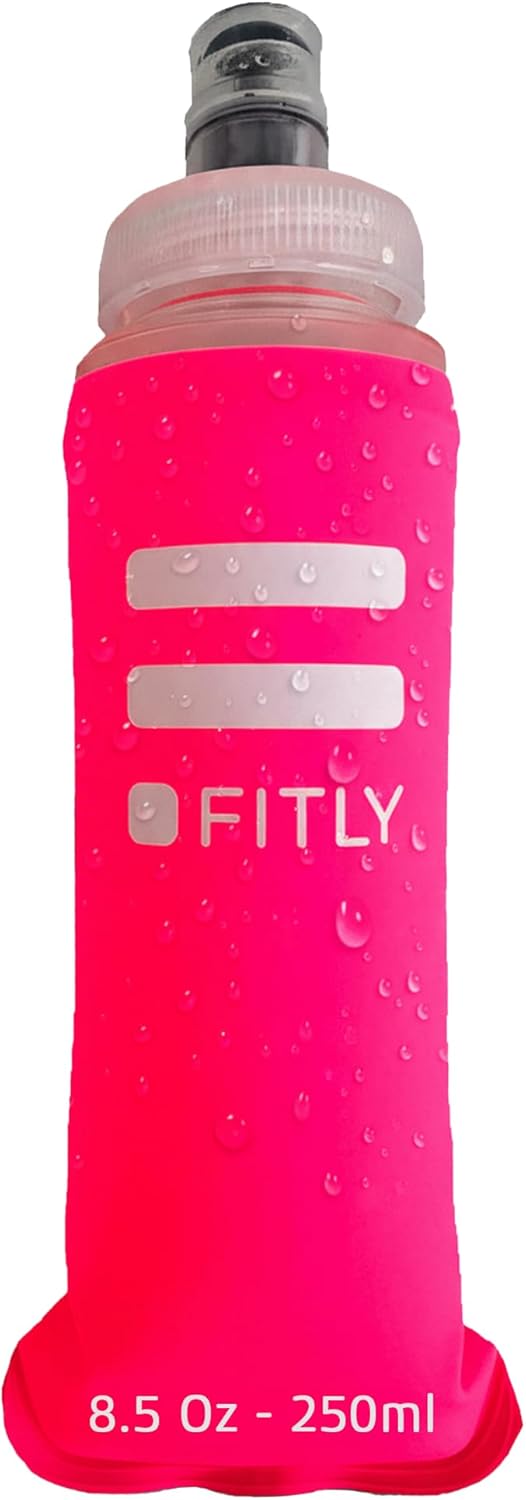 FITLY Soft Flask - Shrink As You Drink Soft Water Bottle for Hydration Pack - Folding Water Bottle Ideal for Running, Hiking, Cycling, Climbing & Rigorous Activity