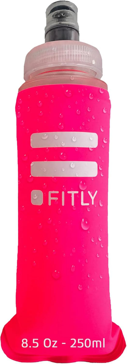 FITLY Soft Flask - Shrink As You Drink Soft Water Bottle for Hydration Pack - Folding Water Bottle Ideal for Running, Hiking, Cycling, Climbing & Rigorous Activity