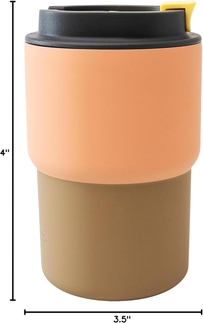 asobu Ultimate Ceramic Travel Mug, 12oz Insulated Stainless Steel Coffee Cup with Handle & Splash-Resistant Lid, Ceramic Lined for Pure Taste, BPA-Free, Double-Wall Vacuum for Hot Drinks