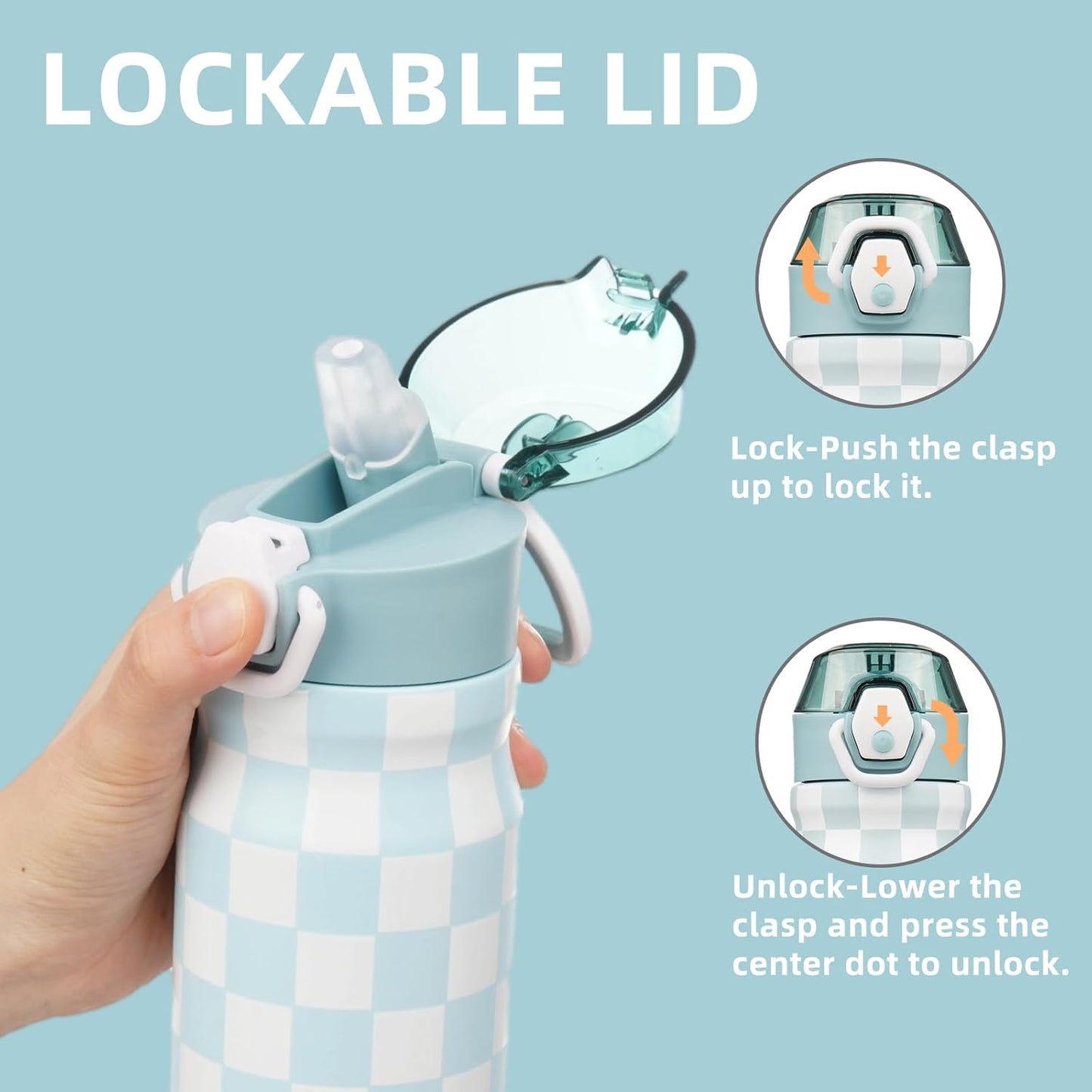 Konokyo 18 oz Insulated Water Bottle with Straw Lid, Stainless Steel Vacuum Sports Water Bottle, Leak-Proof Reusable Metal Flask with Carry Loop, BPA-Free Travel Bottle for Gym, School, Office