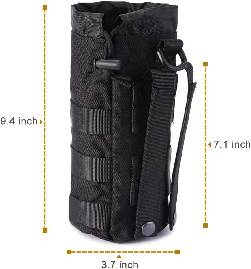 Upgraded Sports Water Bottles Pouch Bag, Tactical Drawstring Molle Water Bottle Holder Tactical Pouches, Travel Mesh Water Bottle Bag Tactical Hydration Carrier
