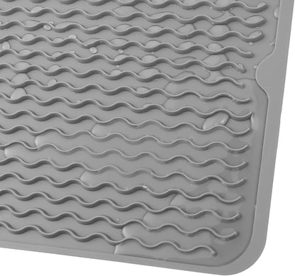 MicoYang Silicone Dish Drying Mat for Multiple Usage,Easy clean,Eco-friendly,Heat-resistant Silicone Mat for Kitchen Counter,Sink,Bar,Bottle,or Cup Green M 17 inches x 6 inches