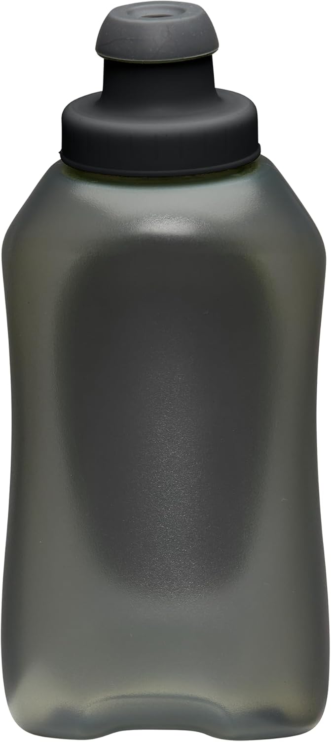 Nathan SpeedDraw 2 Insulated Handheld Running Water Bottle Flask 18oz – Double-Wall Insulation, Ergonomic Grip, Blast Valve Cap, Phone & Key Storage Pockets, Reflective Design