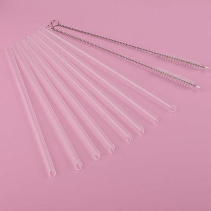 Joshey 8-Pack Replacement Straws for Stanley 30oz Tumbler | Compatible with Stanley IceFlow Flip Straw Lid | BPA-Free Reusable Plastic Drink Straws with 2 Cleaning Brushes