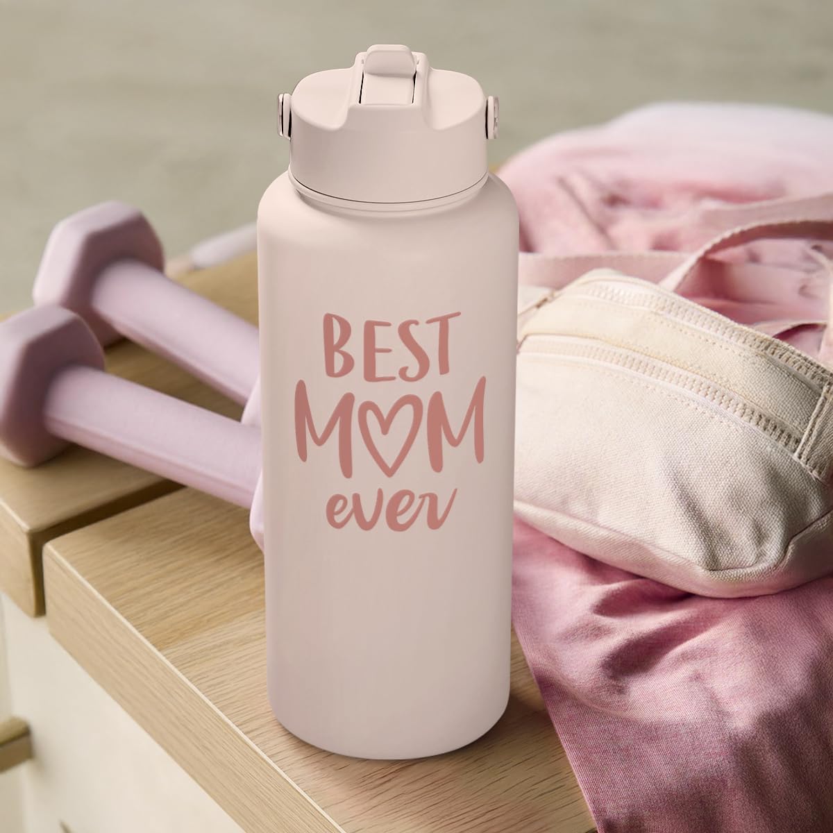 SANDJEST Pickleball Gift for Women, Water Bottle Stainless Steel 32oz with Lid & Straw, Sport Insulated Bottles Gifts for Girls Friends Teens Birthday Christmas