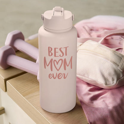 SANDJEST Pickleball Gift for Women, Water Bottle Stainless Steel 32oz with Lid & Straw, Sport Insulated Bottles Gifts for Girls Friends Teens Birthday Christmas