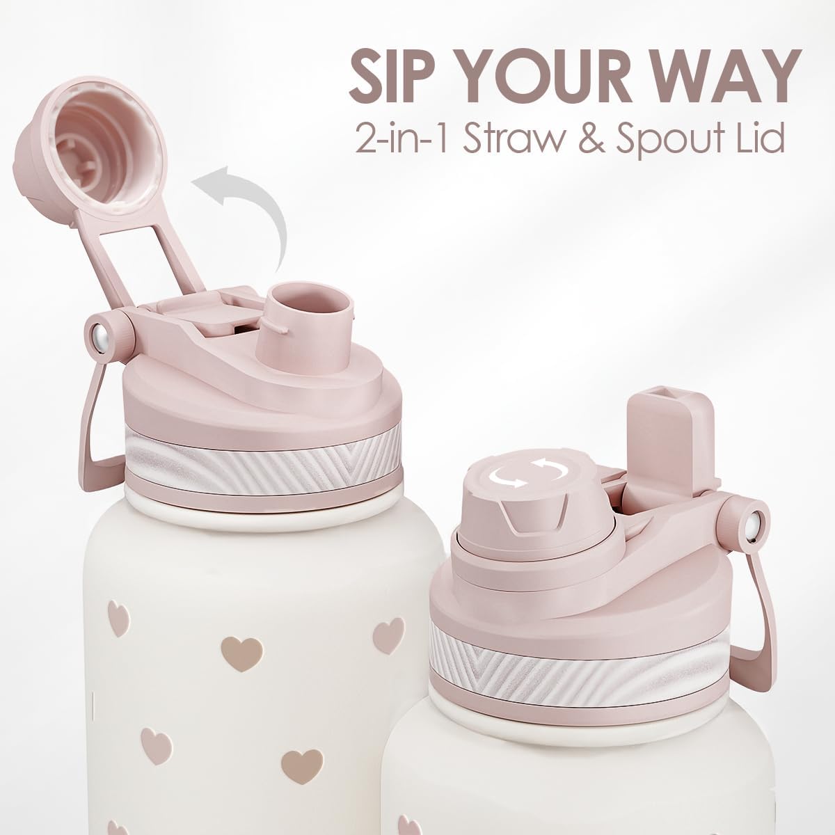 SANDJEST Pickleball Stainless Steel Water Bottle with Strap 32oz, Insulated Bottles with Straw and Spout Lid for Gym Sports Travel Outdoor, Gifts for Women Girls Birthday Christmas