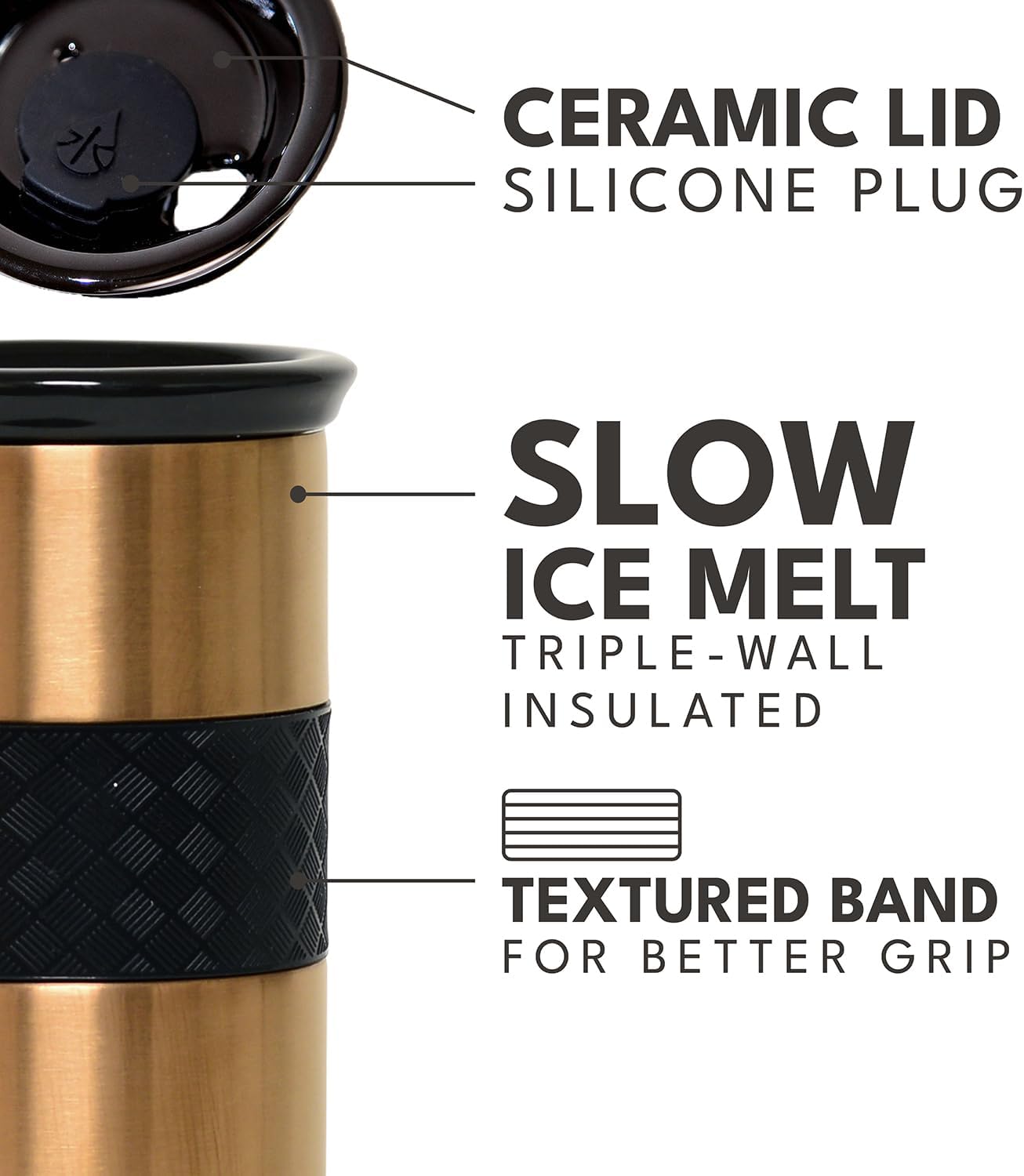Elemental Artisan Insulated Tumbler, Triple Wall Coffee Travel Mug, Reusable Stainless Steel Coffee Tumbler with Ceramic Lid, Thermal Coffee Cups for Hot (6 Hrs) & Cold (18 Hrs), 16oz - Forest Green