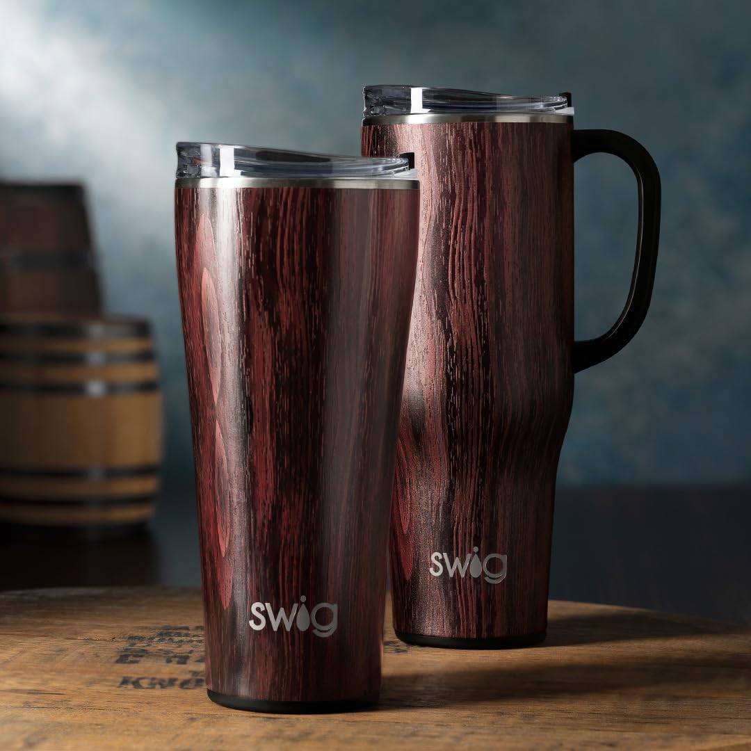 Swig Life 40oz Mega Mug, 40 oz Tumbler with Handle and Straw, Cup Holder Friendly, Dishwasher Safe, Extra Large Insulated Tumbler, Stainless Steel (Pickleball)