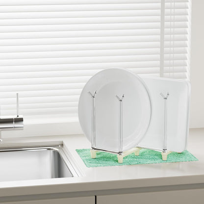 Marbrasse Retractable Cup Drying Rack, Drinking Glass and Sports Bottle Drainer Stand, Plastic Bag Dryer with Non-Slip Bottom for Kitchen Countertop
