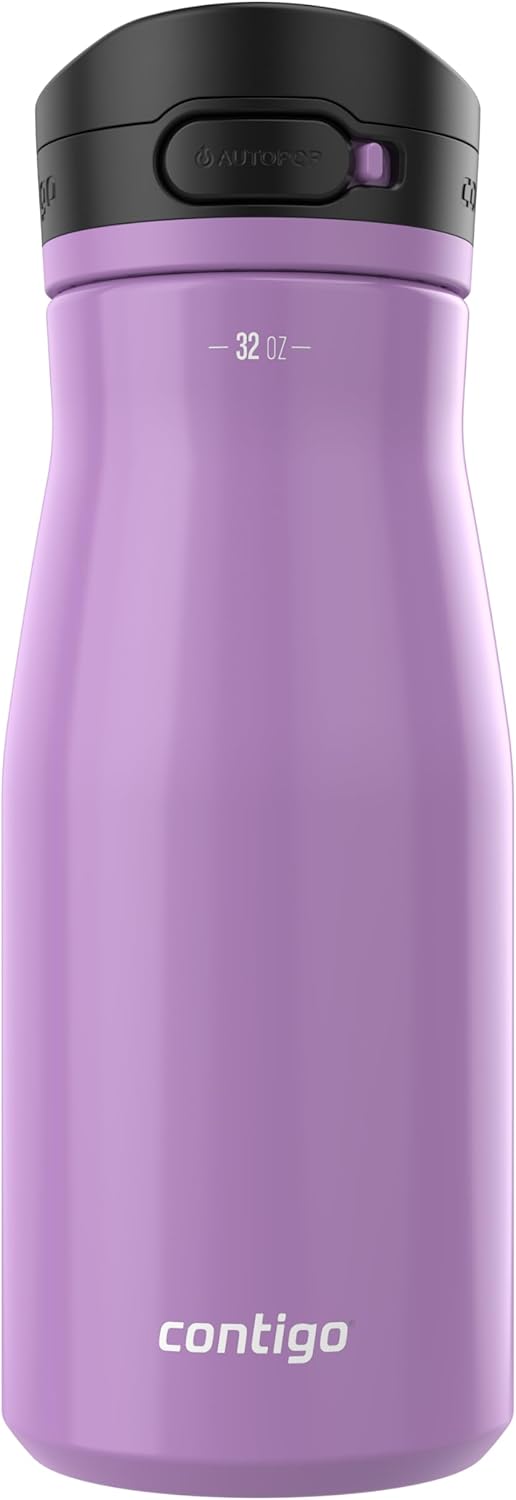 Contigo Jackson Chill 2.0, Vacuum-Insulated Stainless Steel Water Bottle with Secure Lid, Leak-Proof Travel Friendly, 20oz Capacity, Blueberry Color, Keeps Drinks Cold for 12 Hours