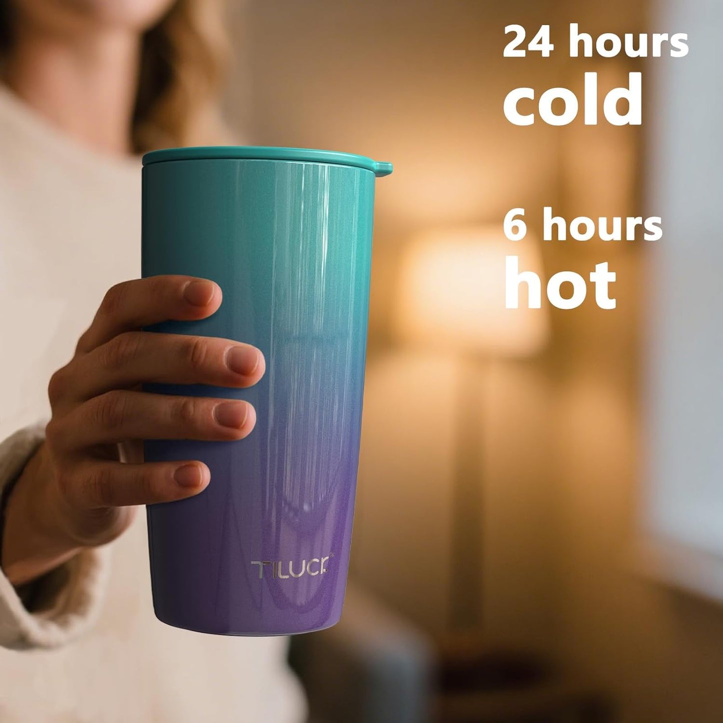 TILUCK 20 oz Insulated Tumbler with BPA-Free Lid, Stainless Steel Vacuum Travel Coffee Mug, Double Wall Coffee Tumbler（20oz，Matte DarkBlue）