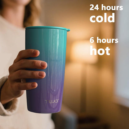 TILUCK 20 oz Insulated Tumbler with BPA-Free Lid, Stainless Steel Vacuum Travel Coffee Mug, Double Wall Coffee Tumbler（20oz，Matte DarkBlue）