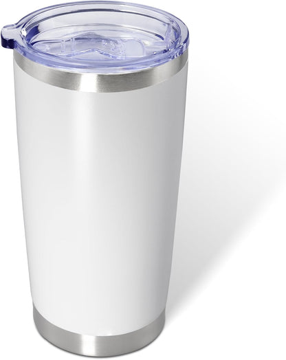 AIANJI 20oz Tumbler Bulk Stainless Steel Tumblers with Lid Vacuum Insulated Double Wall Travel Coffee Mug Powder Coated Tumbler Cup for Hot and Cold Drinks(Stainless Steel, 1 pack)