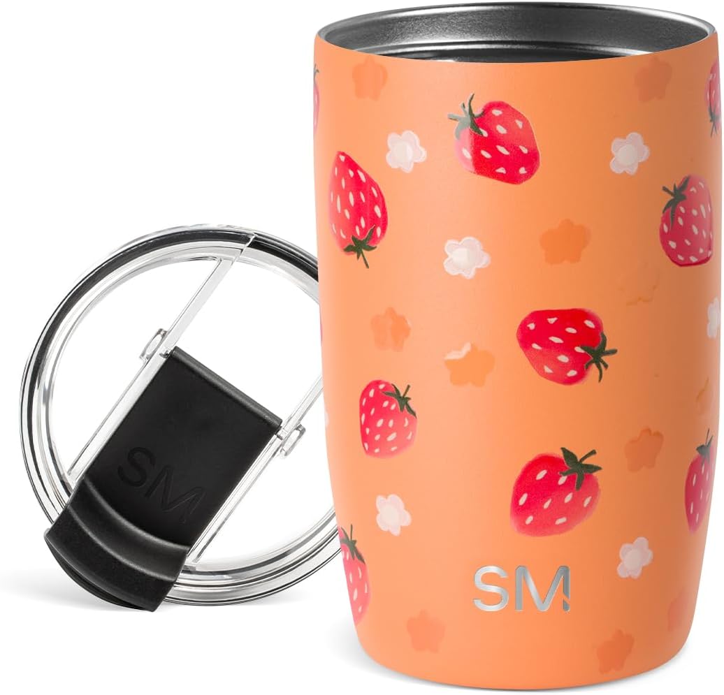 Simple Modern Voyager Tumbler with Flip Lid | Travel Coffee Mug | Insulated Stainless Steel Cold Brew Iced or Hot Coffee Cup | Gifts for Women Men Her Him | 16oz, Almond Birch