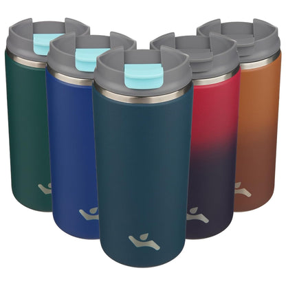Konokyo Tumbler with Lid, 16 oz Travel Coffee Mug Double Wall Vacuum Stainless Steel Thermal Metal Cup Insulated Water Bottle,Navy Blue