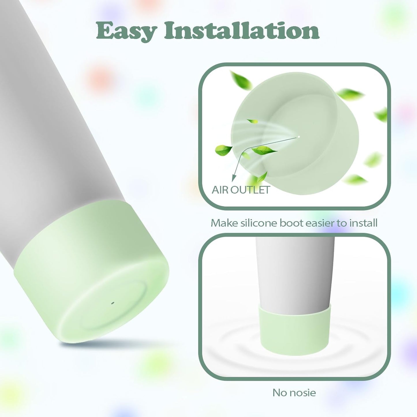 2PCS Silicone Boots for Owala 30oz & 40oz FreeSip Sway Bottles & Tumblers – Non-Slip, Scratch-Resistant, Stability Enhancer for Owala Accessories (Eucalyptus Green) - Colors B