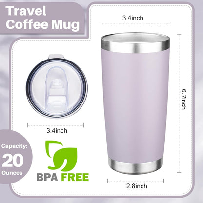 20oz Tumbler with Lid Double Wall Vacuum Insulated Travel Coffee Mug Stainless Steel Thermal Cup Powder Coated Sturdy Coffee Tumbler for Hot and Cold Beverage (Baby blue,1)