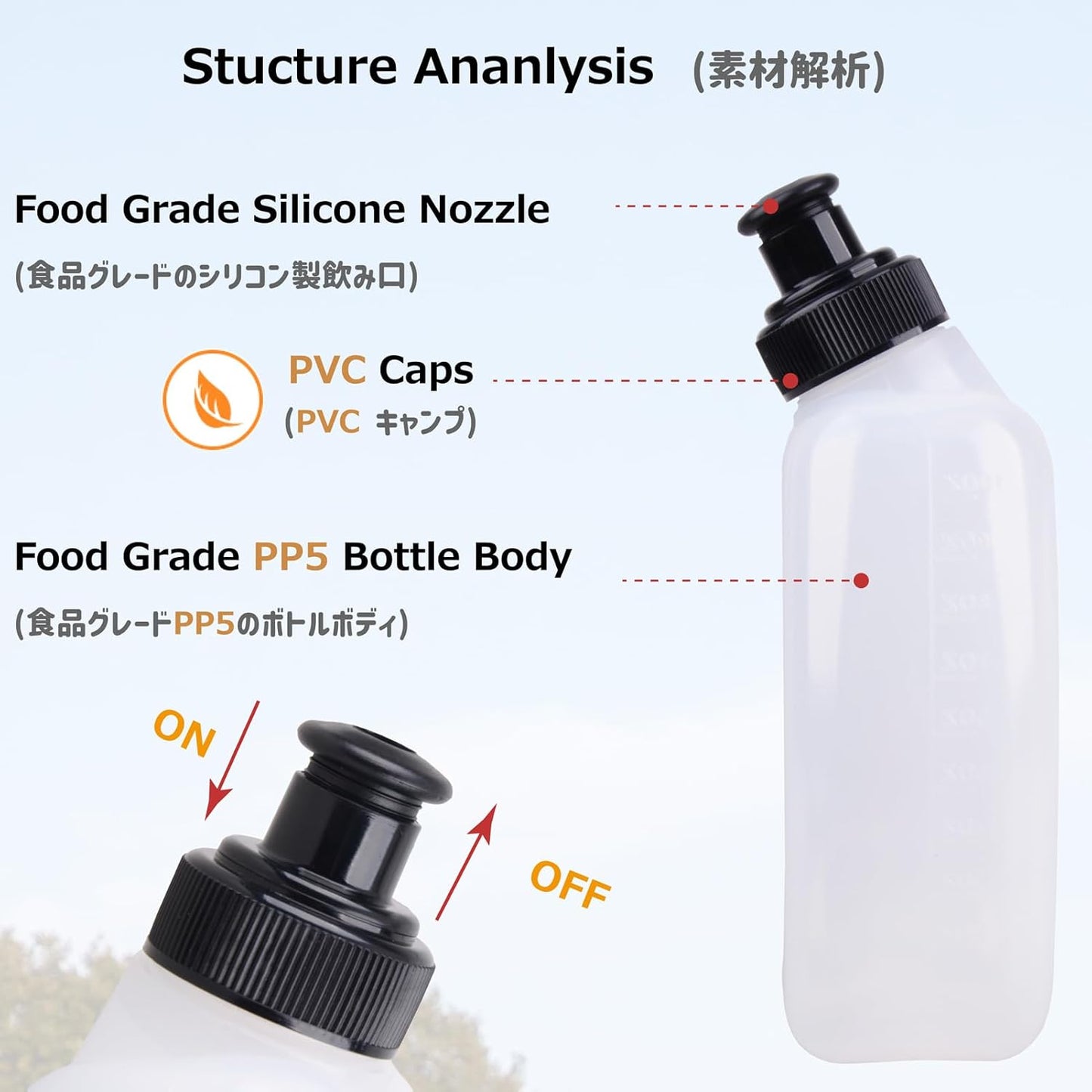 Azarxis Running Water Bottles Flask BPA Free Leakproof Hydration Vest Packs Waist Belt Replacement for Triathlon Marathon Hiking Cycling Climbing Runner