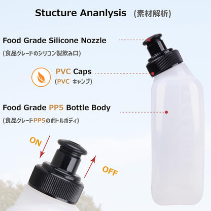 Azarxis Running Water Bottles Flask BPA Free Leakproof Hydration Vest Packs Waist Belt Replacement for Triathlon Marathon Hiking Cycling Climbing Runner