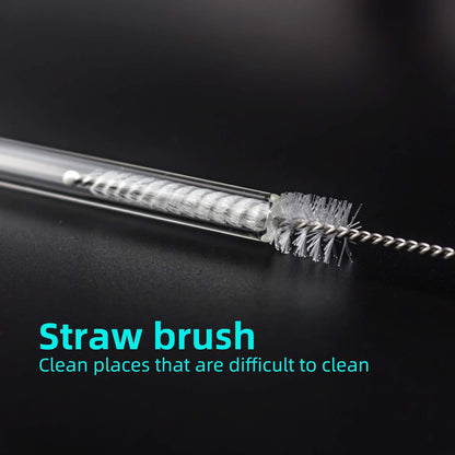 Silicone Bottle Brush Set with Wooden Handle - Silicone Brush & Straw Cleaner for Hydro Flask, Sports Bottle, Glassware