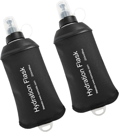 WILDREEDS 500ml Soft Flask, TPU Collapsible Soft Water Bottle for Hydration Pack, Running Vest, Folding Water Bottle for Hiking Cycling Climbing-1Pcs, White