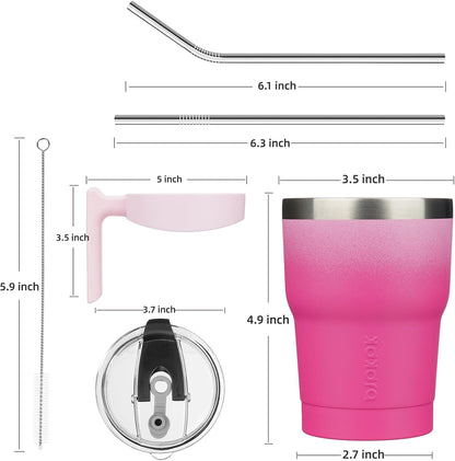BJPKPK Tumbler With Handle And Straw Lid 40 oz Stainless Steel Insulated Coffee Tumbler Cups For Home, Office or Car,Turquoise