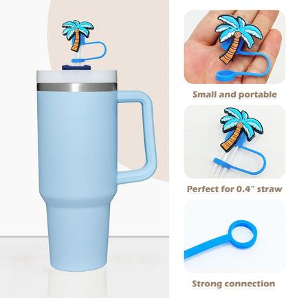 20Pcs Random Different Straw Cover Toppers for Stanley 40oz Cute Tumbler Straw Cap for 0.4inch Straws Stanley Cup Accessories