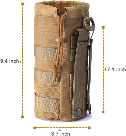 Upgraded Sports Water Bottles Pouch Bag, Tactical Drawstring Molle Water Bottle Holder Tactical Pouches, Travel Mesh Water Bottle Bag Tactical Hydration Carrier