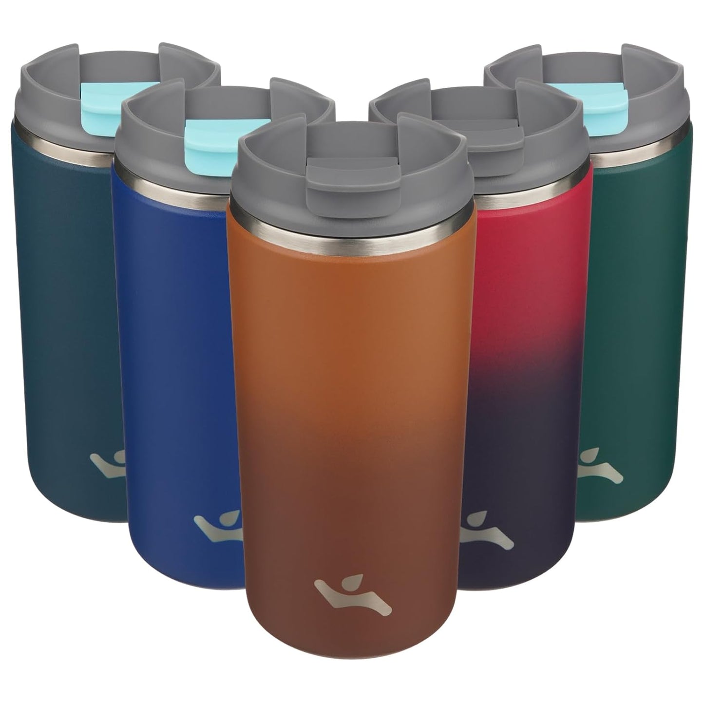 Konokyo Tumbler with Lid, 16 oz Travel Coffee Mug Double Wall Vacuum Stainless Steel Thermal Metal Cup Insulated Water Bottle,Navy Blue