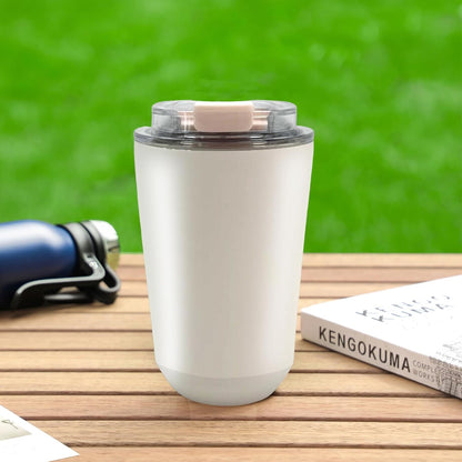 DEQIANG Travel Coffee Cup, Coffee Cup Travel with Lid, Insulated Coffee Mug for Hot & Cold Beverages, Great Gift Choice for Coffee Lovers, Office Workers, Hikers & Commuters (Black, 8.5 oz)