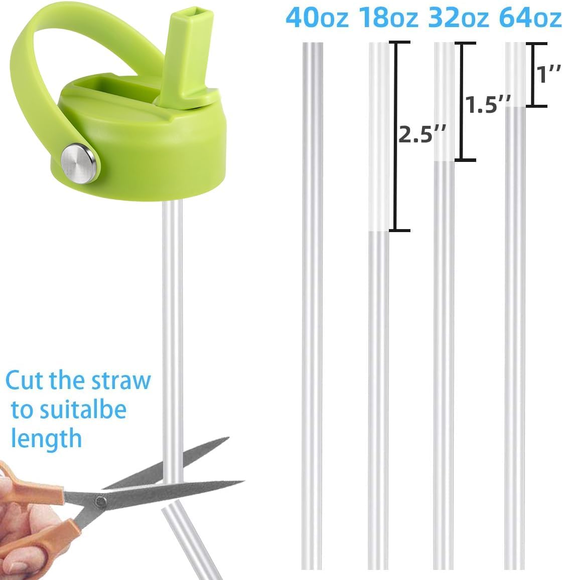 RRegeny Straw Lid for Hydro Flask Wide Mouth 32 40 oz, Lids with Flexible Handle compatible with HydroFlask, Replacement Sports Flex Cap Wide Mouth Top