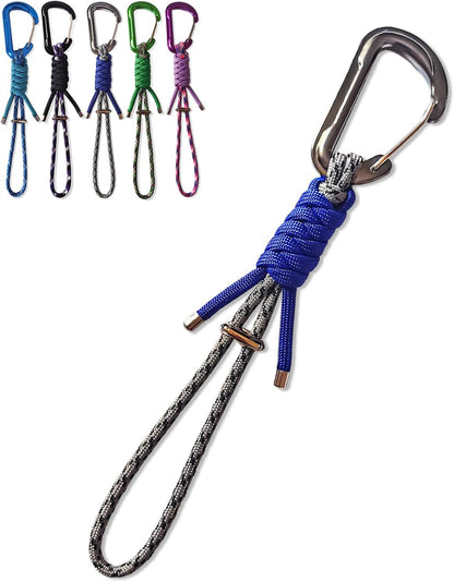 Paracord Keychain - Triangle/D-Shaped Carabiner Clip with Lanyard for Hanging Water Bottle, Key, Backpacks and More