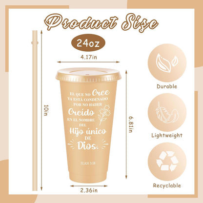 Uiifan 30 Pcs Christian Gifts Cups Bulk for Women, 24oz Bible Verse Christian Tumblers with Lids and Straw, Religious Church Gifts for Mother's Day (Fresh Color,Bible)