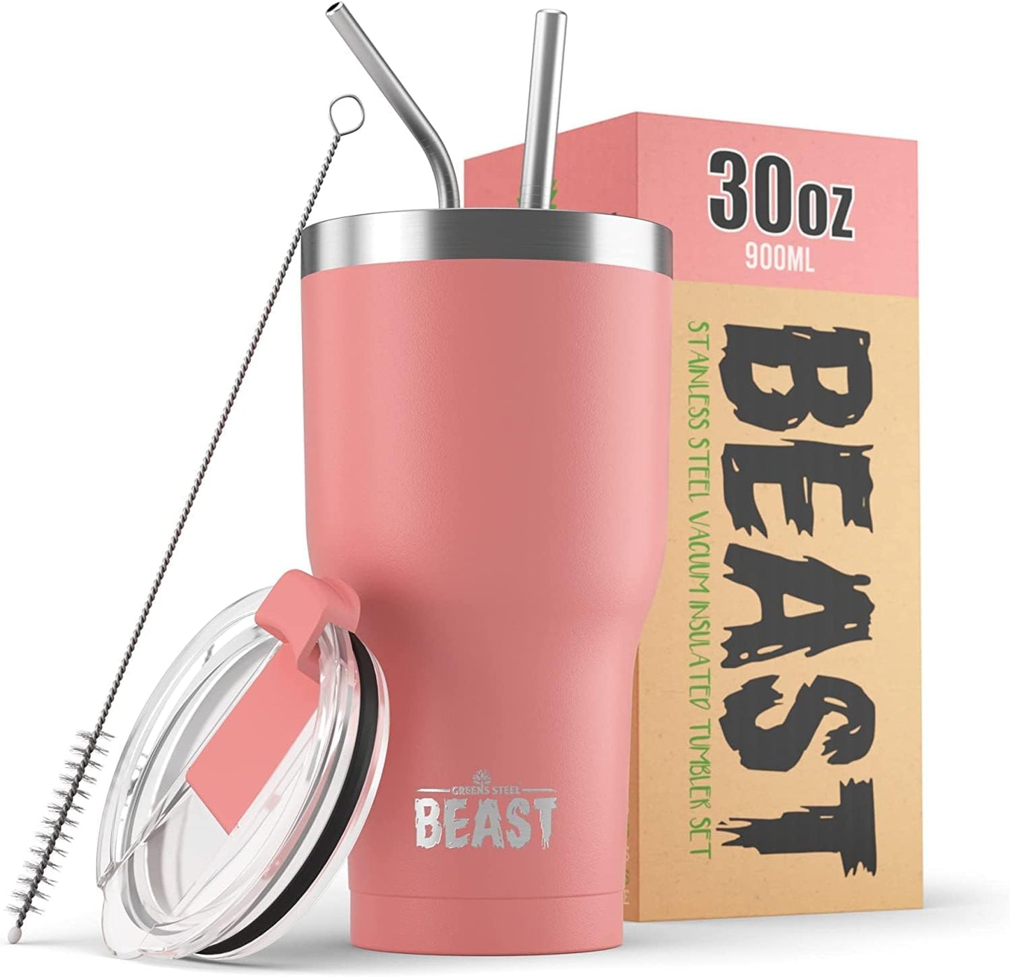 Beast 10 oz Tumbler Stainless Steel Vacuum Insulated Coffee Ice Cup Double Wall Travel Flask (Arctic White)